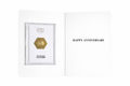 0.05g 18-carat gold Happy Anniversary greeting card — romantic real gold gift