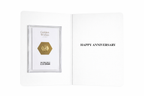 0.05g 18-carat gold Happy Anniversary greeting card — romantic real gold gift