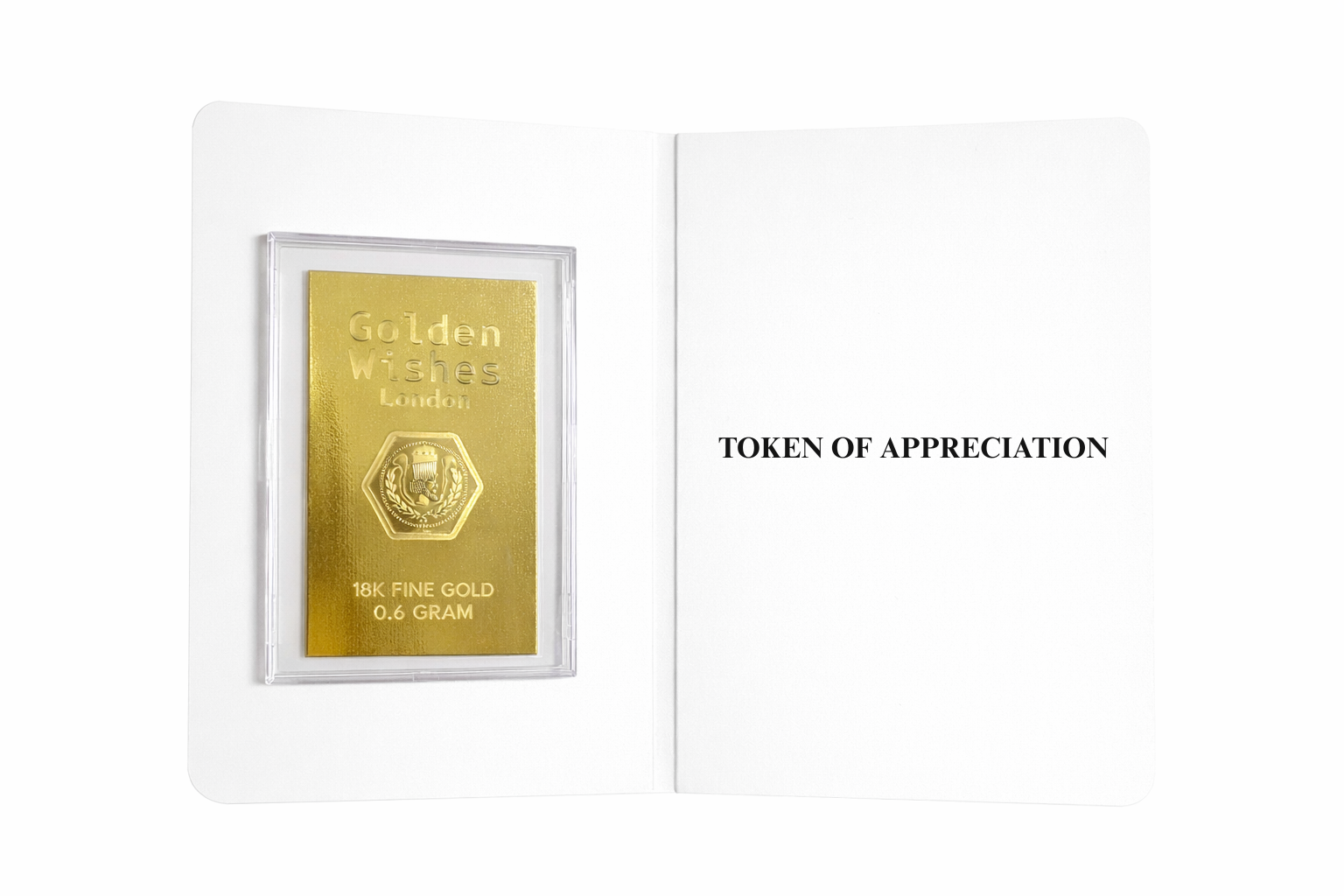 0.6g 18-carat gold Token of Appreciation greeting card — real gold thank you gift